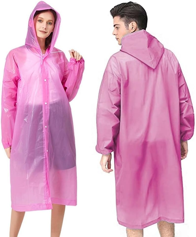 Bukela Raincoat Rain Poncho for Adults, 1 Pack EVA Rain Poncho for Women and Men Reusable Raincoat Jacket Packable for Family Fishing/Travel/Emergency/with Hood and Elastic Sleeving - Image 1